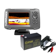 Lowrance Echolot HOOK² 5 se Sondou Splitshot + baterie + nabíječka ZDARMA