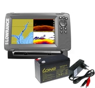 Lowrance Echolot HOOK² 7 se Sondou Splitshot + baterie + nabíječka ZDARMA