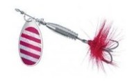 Balzer Rotační třpytka Colonel 3D s peřím Red stripe (červené pruhy) - 5g