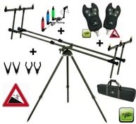 Giants Fishing Stojan Tri Pod Specialist 3 Rods + 2x hlásič + 2x indikátor záběru 4x rohatinky zdarma